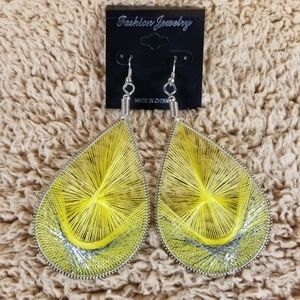 🌅Bright Yellow And Silver Fashion Earrings
